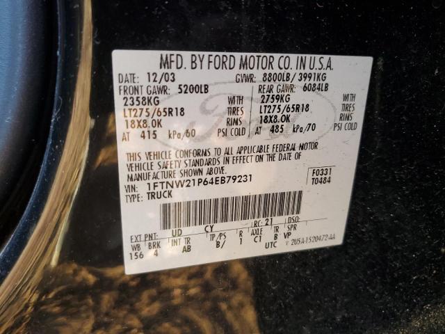 Photo 10 from auction – 2004 FORD F250 SUPER with VIN 1FTNW21P64EB79231