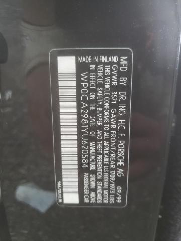 Photo 10 from auction – 2000 PORSCHE BOXSTER with VIN WP0CA2981YU620584