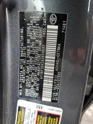 Photo 10 from auction – 2011 TOYOTA CAMRY BASE with VIN 4T1BF3EK2BU659692