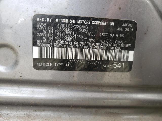 Photo 10 from auction – 2020 MITSUBISHI OUTLANDER with VIN JA4AD2A31LZ003478