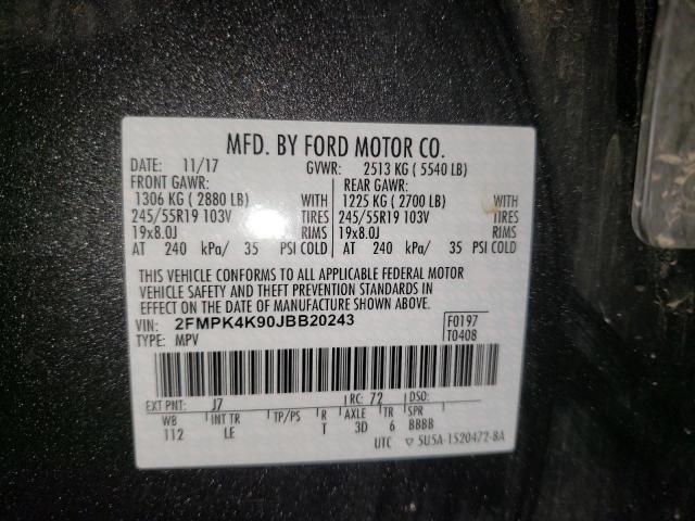 Photo 10 from auction – 2018 FORD EDGE TITAN with VIN 2FMPK4K90JBB20243