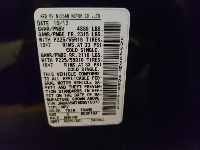 Photo 10 from auction – 2013 NISSAN ROGUE S with VIN JN8AS5MT4DW515073