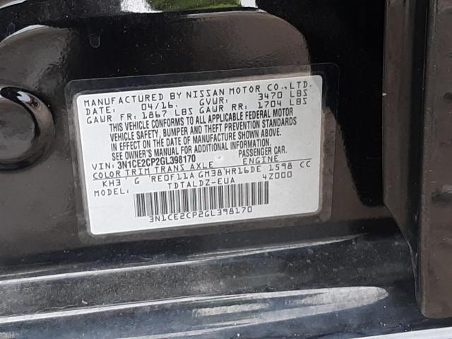 Photo 10 from auction – 2016 NISSAN VERSA NOTE with VIN 3N1CE2CP2GL398170