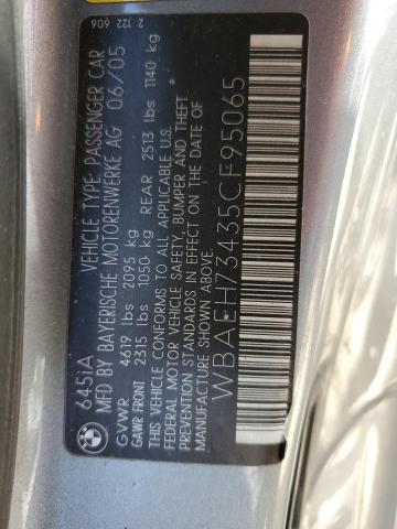 Photo 10 from auction – 2005 BMW 645 CI AUT with VIN WBAEH73435CF95065