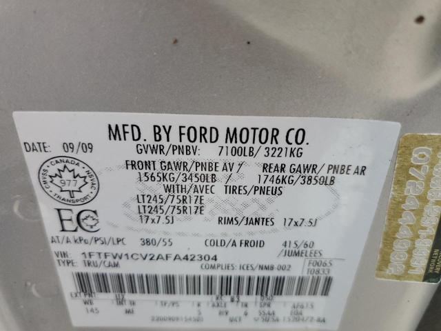 Photo 10 from auction – 2010 FORD F150 SUPER with VIN 1FTFW1CV2AFA42304
