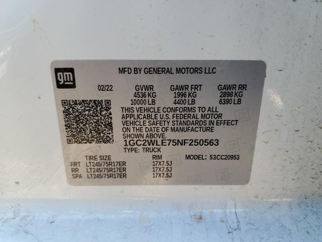 Photo 10 from auction – 2022 CHEVROLET SILVERADO with VIN 1GC2WLE75NF250563