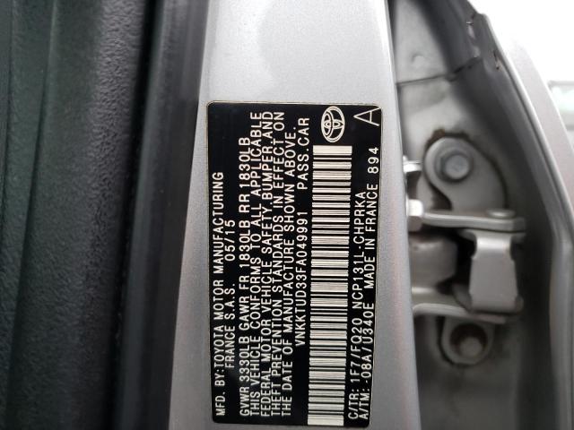 Photo 10 from auction – 2015 TOYOTA YARIS with VIN VNKKTUD33FA049991