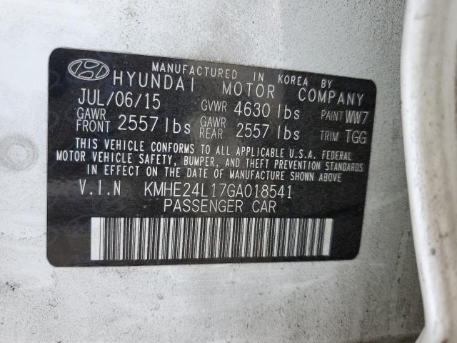 Photo 10 from auction – 2016 HYUNDAI SONATA HYB with VIN KMHE24L17GA018541