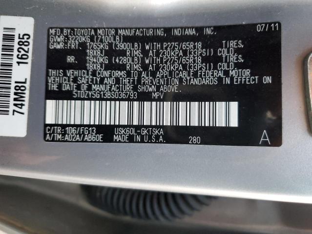 Photo 10 from auction – 2011 TOYOTA SEQUOIA SR with VIN 5TDZY5G13BS036793