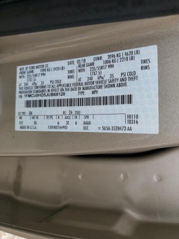 Photo 10 from auction – 2018 FORD ESCAPE SEL with VIN 1FMCU0HD5JUB68120