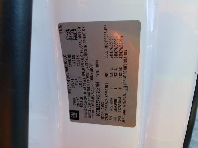 Photo 10 from auction – 2016 CHEVROLET COLORADO with VIN 1GCHSBEA4G1252784