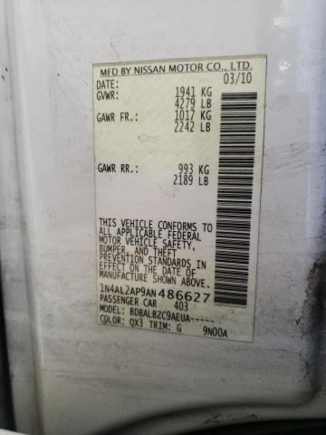 Photo 10 from auction – 2010 NISSAN ALTIMA BAS with VIN 1N4AL2AP9AN486627