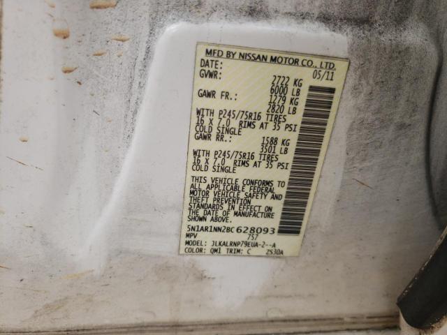 Photo 10 from auction – 2011 NISSAN PATHFINDER with VIN 5N1AR1NN2BC628093