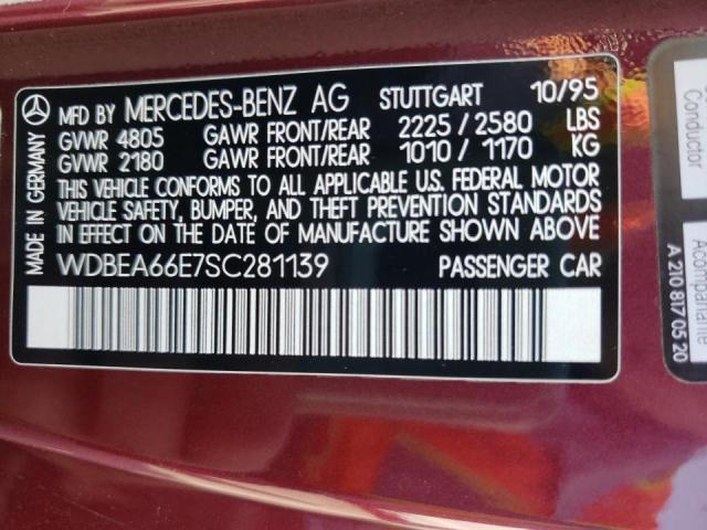 Photo 10 from auction – 1995 MERCEDES-BENZ E 320 with VIN WDBEA66E7SC281139