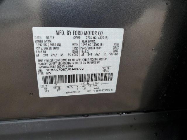Foto 10 de la subasta – 2018 FORD EXPLORER X con VIN 1FM5K7D87JGA63772