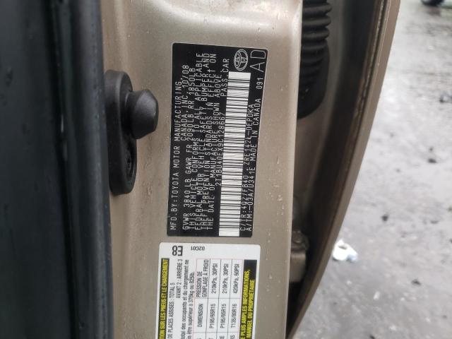 Photo 10 from auction – 2009 TOYOTA COROLLA BA with VIN 2T1BU40EX9C128667