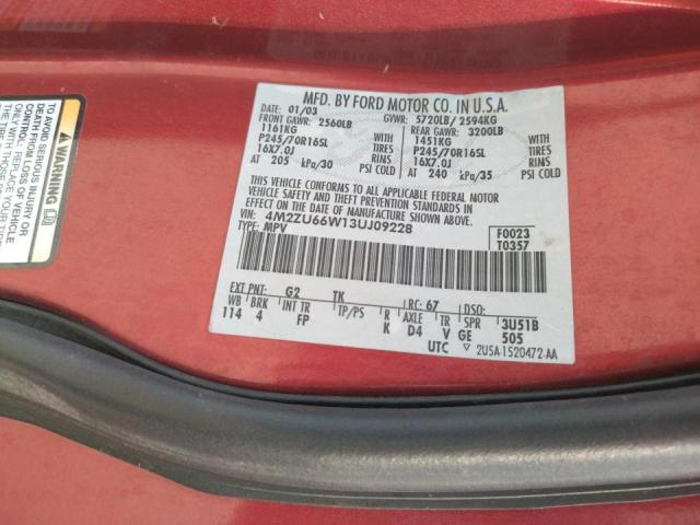 Photo 10 from auction – 2003 MERCURY MOUNTAINEE with VIN 4M2ZU66W13UJ09228