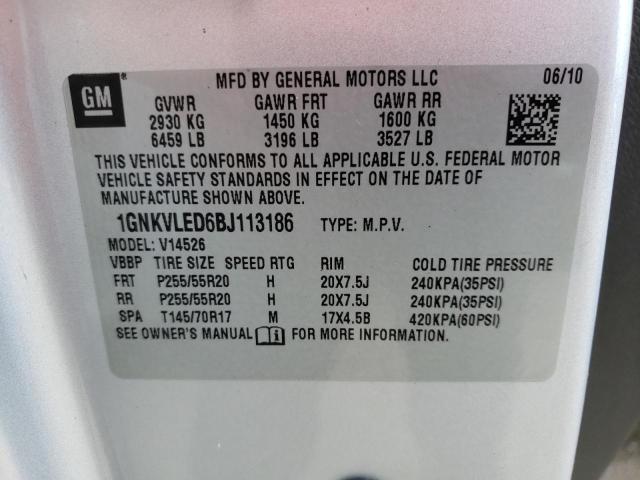 Photo 10 from auction – 2011 CHEVROLET TRAVERSE L with VIN 1GNKVLED6BJ113186