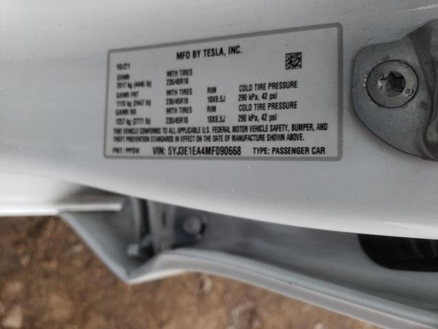 Photo 10 from auction – 2021 TESLA MODEL 3 with VIN 5YJ3E1EA4MF090668