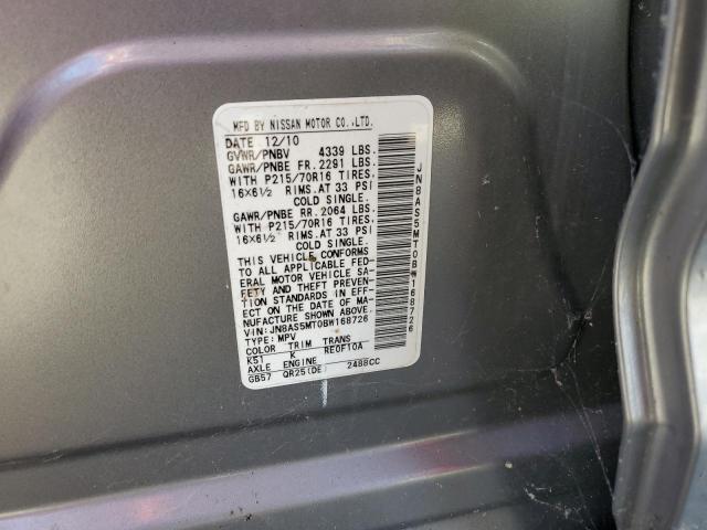 Photo 10 from auction – 2011 NISSAN ROGUE S with VIN JN8AS5MT0BW168726