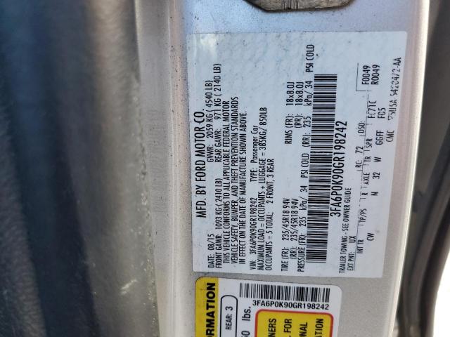 Photo 10 from auction – 2016 FORD FUSION TIT with VIN 3FA6P0K90GR198242
