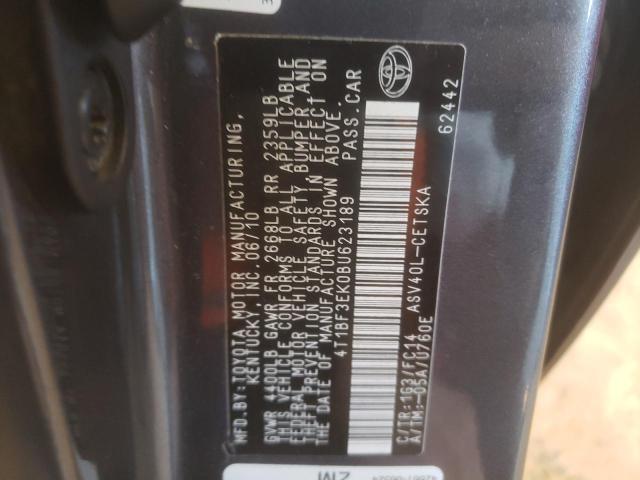 Photo 10 from auction – 2011 TOYOTA CAMRY BASE with VIN 4T1BF3EK0BU623189