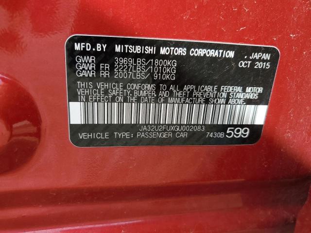 Photo 10 from auction – 2016 MITSUBISHI LANCER ES with VIN JA32U2FUXGU002083