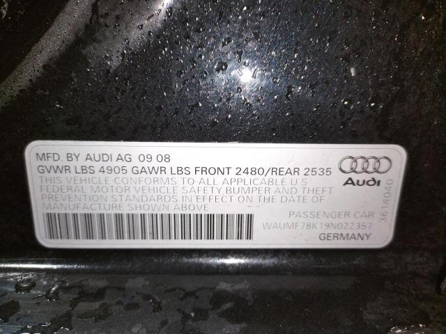 Photo 10 from auction – 2009 AUDI A4 PRESTIG with VIN WAUMF78K19N022357