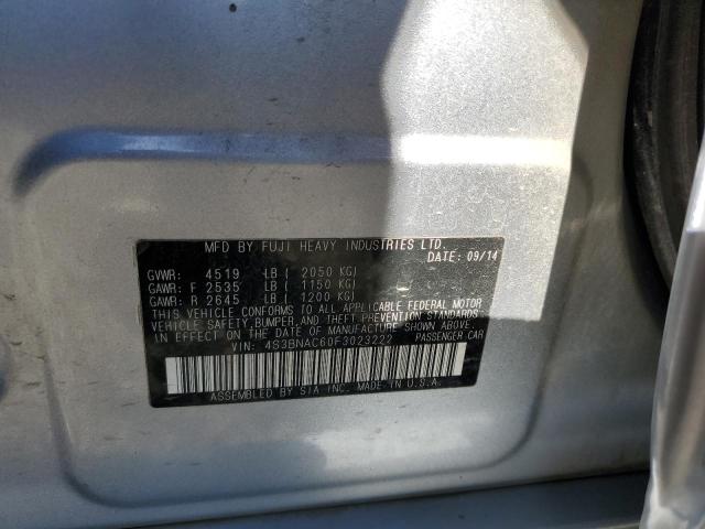 Photo 10 from auction – 2015 SUBARU LEGACY 2.5 with VIN 4S3BNAC60F3023222
