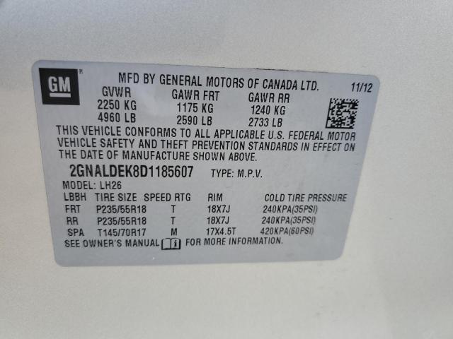 Photo 10 from auction – 2013 CHEVROLET EQUINOX LT with VIN 2GNALDEK8D1185607