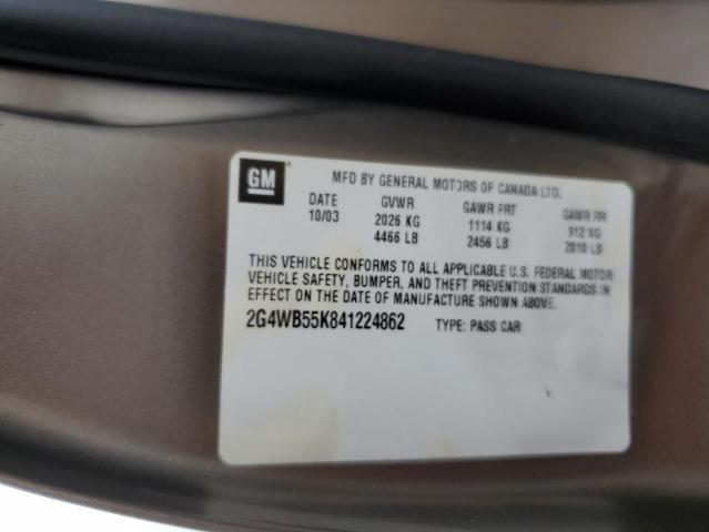 Zdjęcie 10 z aukcji – 2004 BUICK REGAL LS z VIN 2G4WB55K841224862