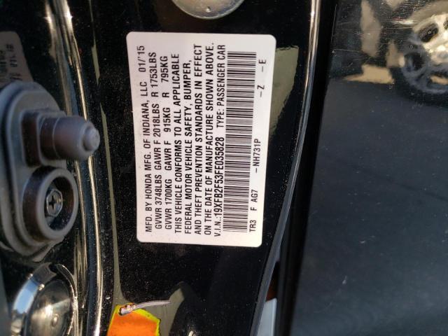 Photo 10 from auction – 2015 HONDA CIVIC LX with VIN 19XFB2F53FE035828