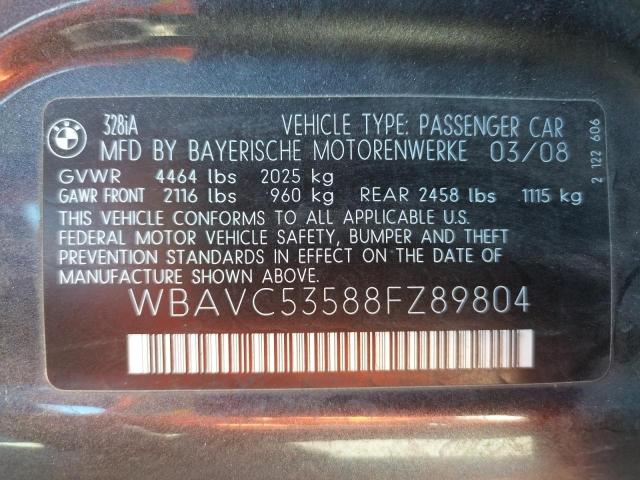 Photo 10 from auction – 2008 BMW 328 I SULE with VIN WBAVC53588FZ89804