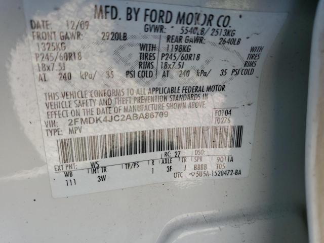 Photo 10 from auction – 2010 FORD EDGE SEL with VIN 2FMDK4JC2ABA86709