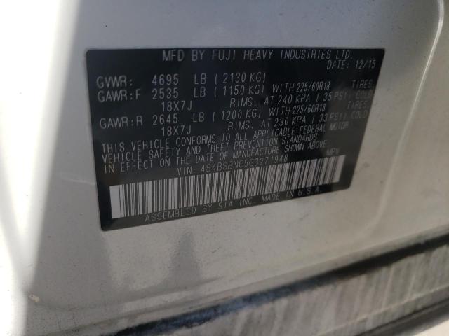 Photo 10 from auction – 2016 SUBARU OUTBACK 2. with VIN 4S4BSBNC5G3271948