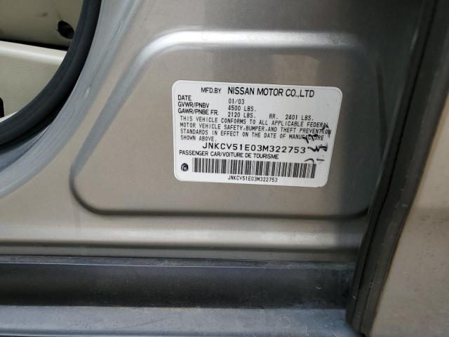 Photo 10 from auction – 2003 INFINITI G35 with VIN JNKCV51E03M322753