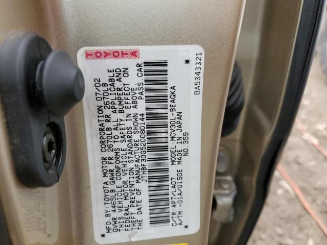 Photo 10 from auction – 2002 LEXUS ES 300 with VIN JTHBF30G520080144