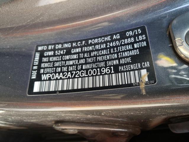 Photo 10 from auction – 2016 PORSCHE PANAMERA 2 with VIN WP0AA2A72GL001961