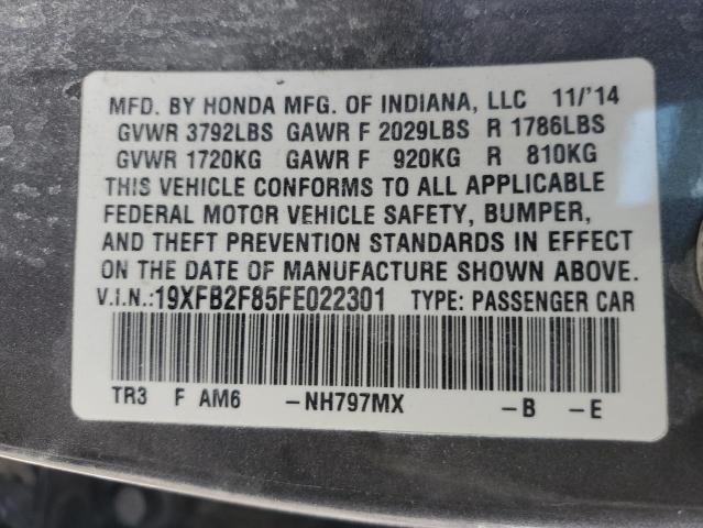 Photo 10 from auction – 2015 HONDA CIVIC EX with VIN 19XFB2F85FE022301