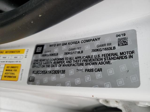Photo 10 from auction – 2019 CHEVROLET SPARK 1LT with VIN KL8CD6SA1KC809138