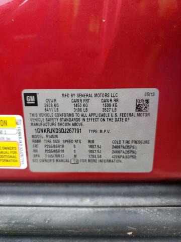Photo 10 from auction – 2013 CHEVROLET TRAVERSE L with VIN 1GNKRJKD3DJ267791