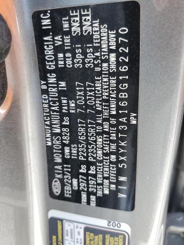 Photo 10 from auction – 2011 KIA SORENTO BA with VIN 5XYKT3A16BG162270