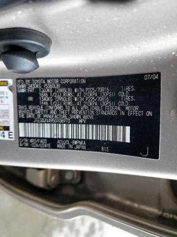 Photo 10 from auction – 2005 TOYOTA HIGHLANDER with VIN JTEGD21A950106973