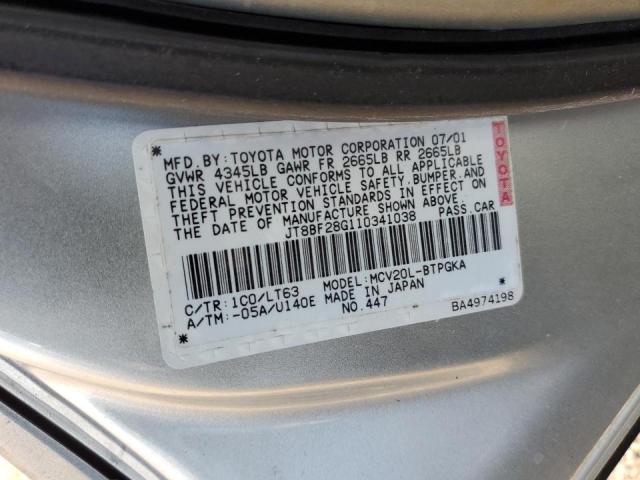 Photo 10 from auction – 2001 LEXUS ES 300 with VIN JT8BF28G110341038