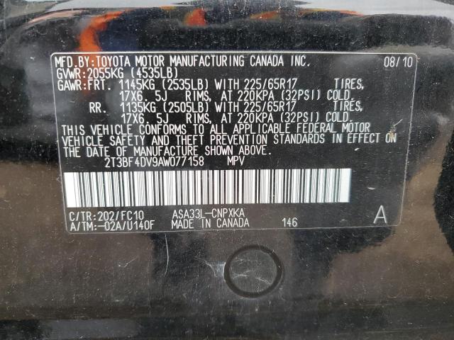 Photo 10 from auction – 2010 TOYOTA RAV4 with VIN 2T3BF4DV9AW077158