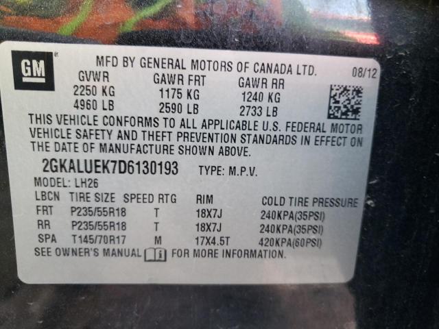 Photo 10 from auction – 2013 GMC TERRAIN SL with VIN 2GKALUEK7D6130193