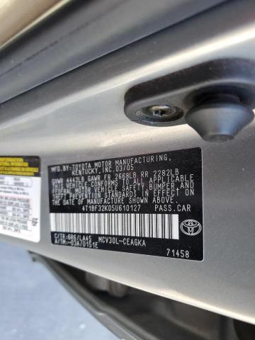 Photo 10 from auction – 2005 TOYOTA CAMRY LE with VIN 4T1BF32K05U610127