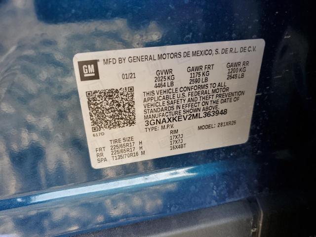 Photo 10 from auction – 2021 CHEVROLET EQUINOX LT with VIN 3GNAXKEV2ML363948