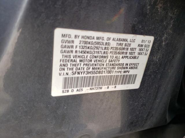 Photo 10 from auction – 2013 HONDA PILOT with VIN 5FNYF3H55DB017001