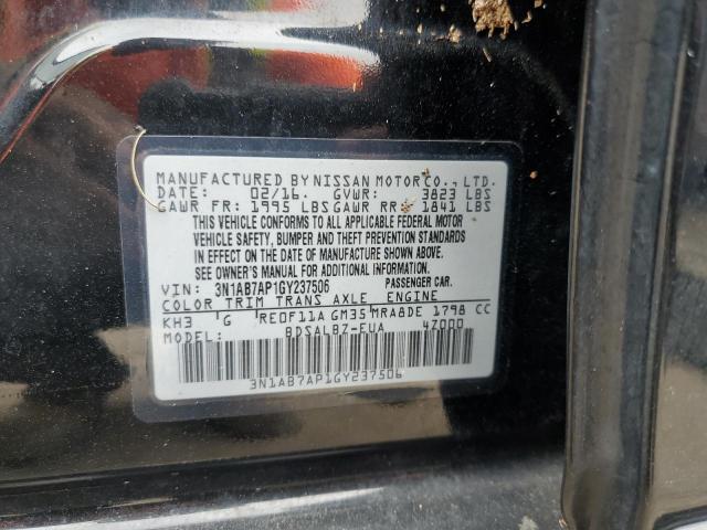 Photo 10 from auction – 2016 NISSAN SENTRA S/S with VIN 3N1AB7AP1GY237506
